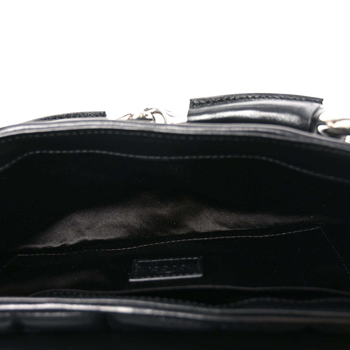 Nappa Vertical Matelasse Medium Maxi Horsebit Chain Shoulder Bag Black