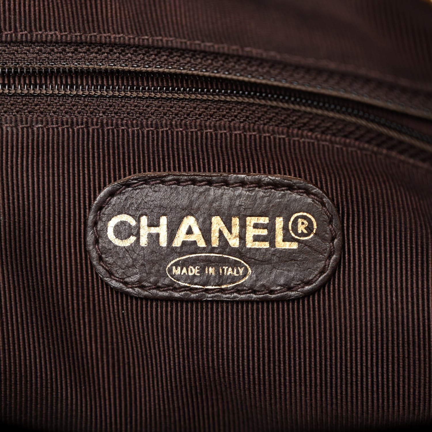 Chanel Suede CC Shopping Tote Dark Brown 6 of 11