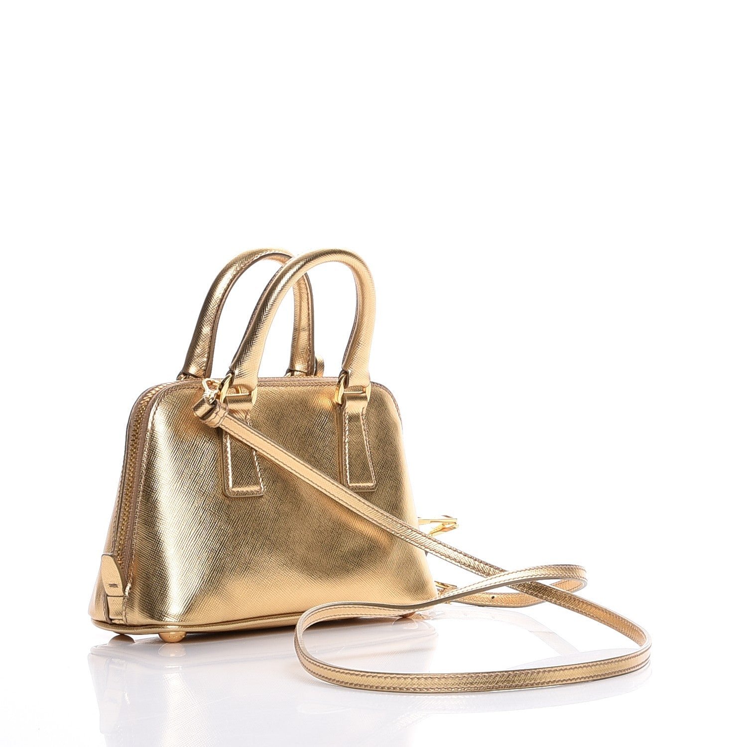 Prada Saffiano Lux Mini Promenade Tote Platino 3 of 9