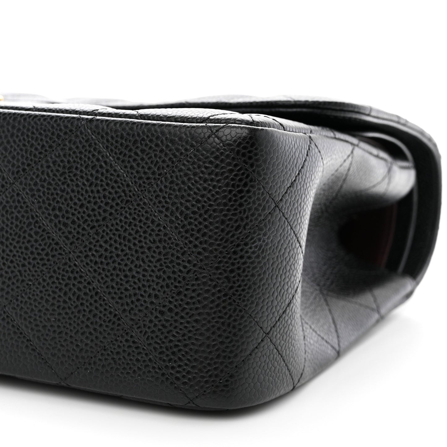 Caviar Quilted Jumbo Double Flap Black
