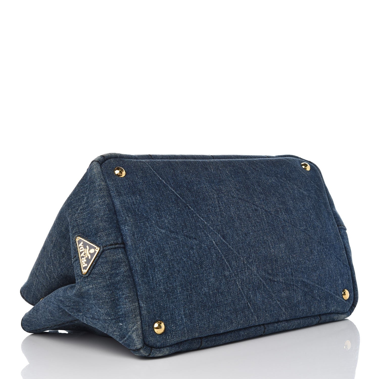 Prada Denim Logo Tote 4 of 13