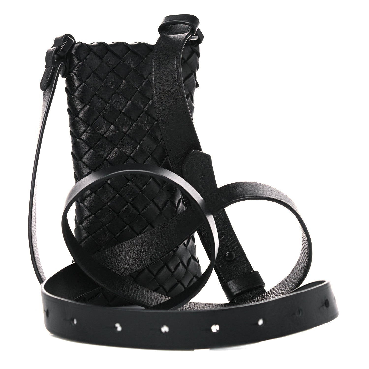 Bottega Veneta Nappa Intrecciato Crossbody Phone Holder Black 2 of 11
