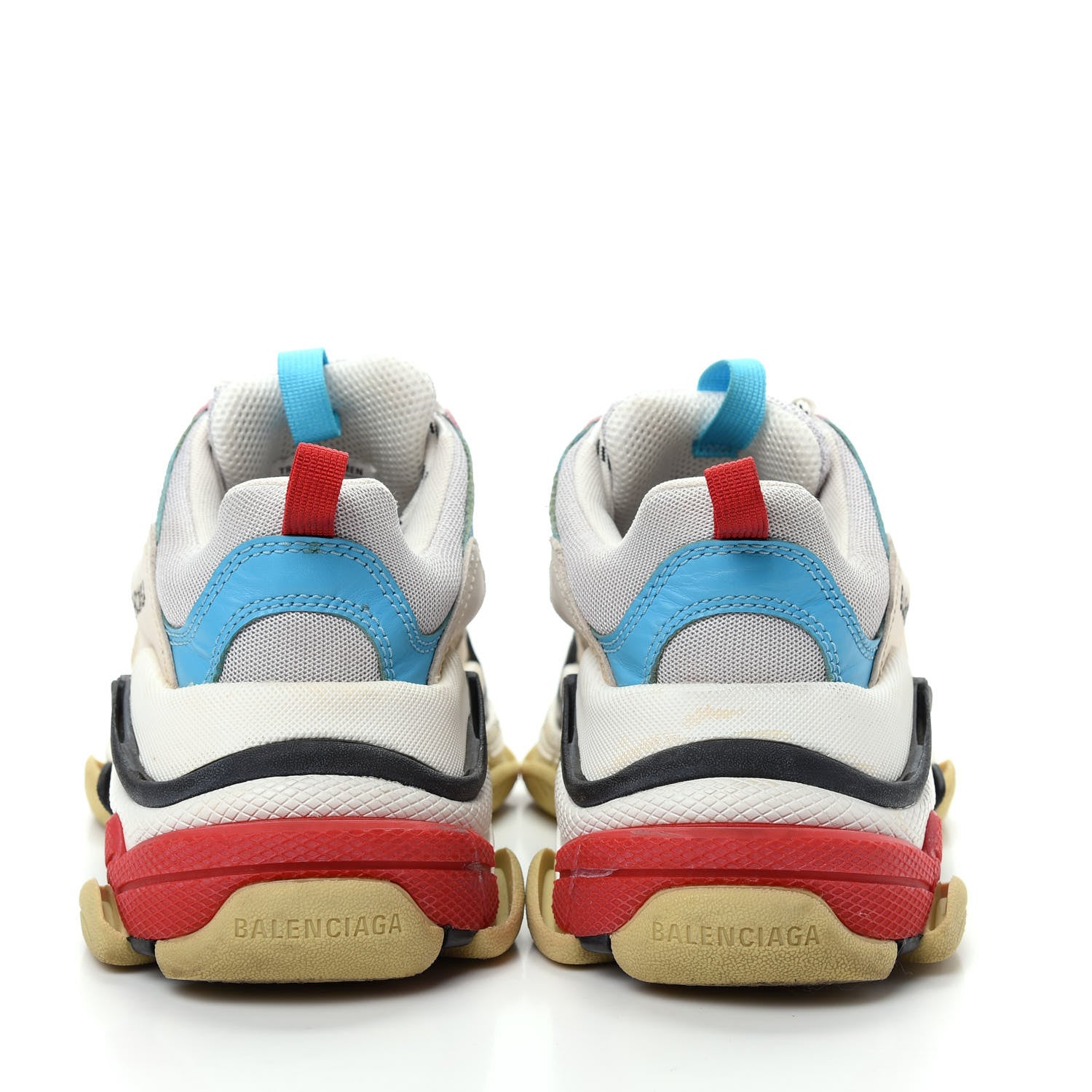 Balenciaga Fabric Mesh Womens Triple S Sneakers 38 White Blue Pink 5 of 10