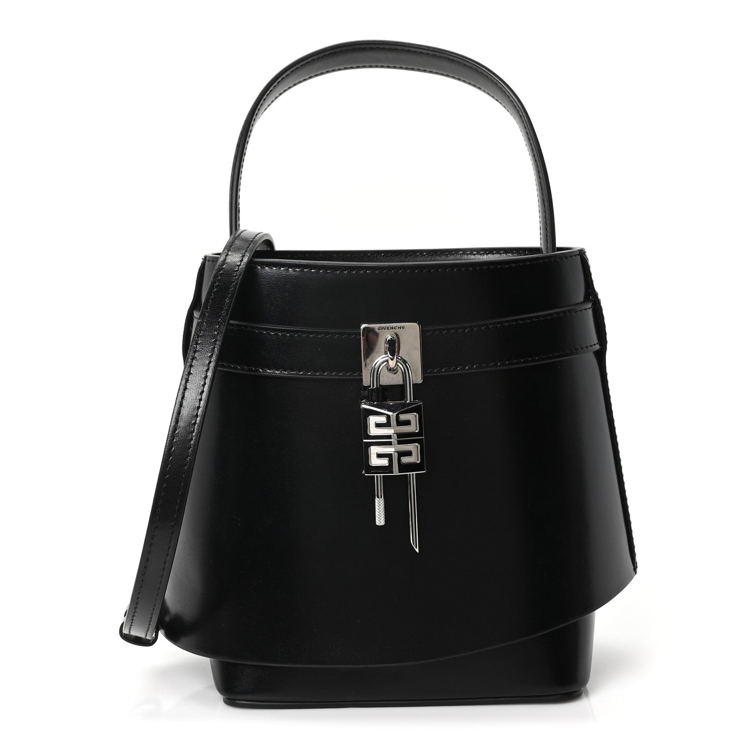 Givenchy Box Calfskin Shark Lock Bucket Bag Black 1 of 9