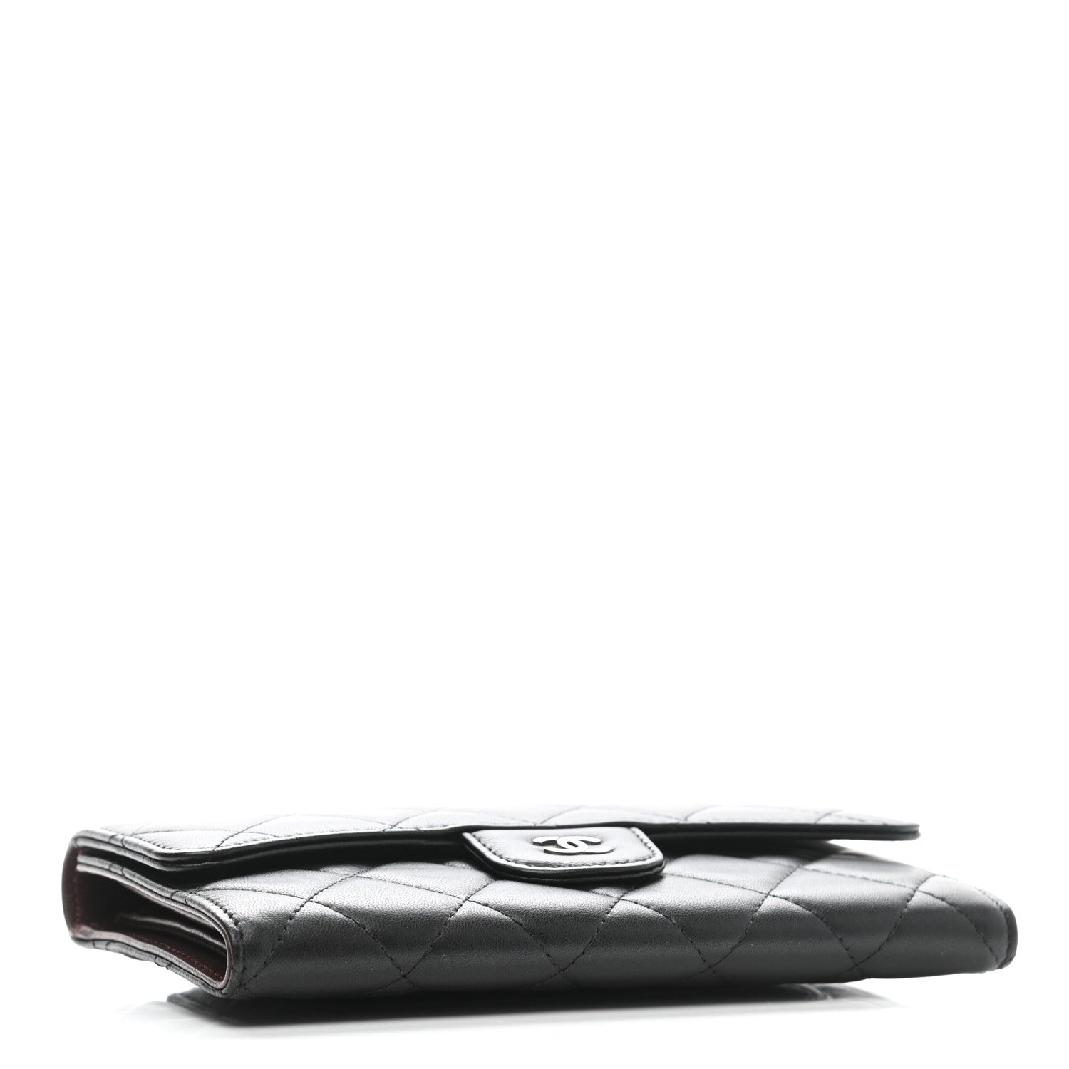 Chanel Lambskin Quilted Large Flap Wallet Black 4 of 10