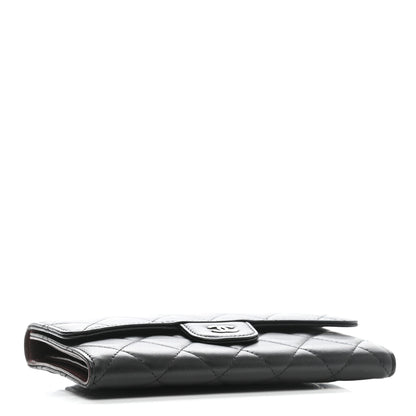 Chanel Lambskin Quilted Large Flap Wallet Black 4 of 10