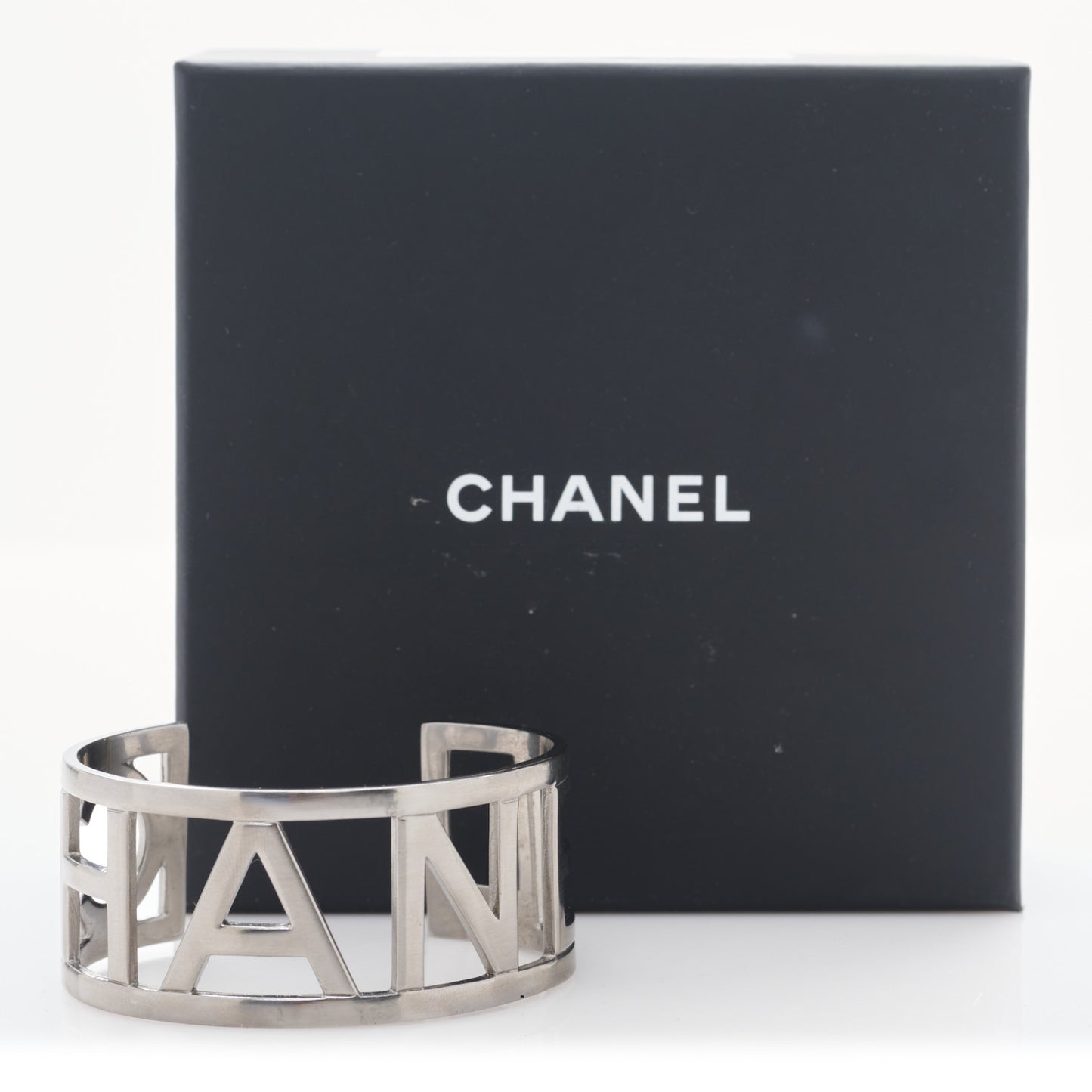 Metal Logo Cuff Silver