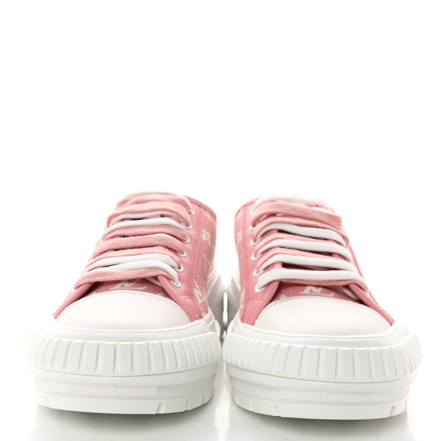 Louis Vuitton Denim Monogram Squad Sneakers 38 Pink 2 of 10