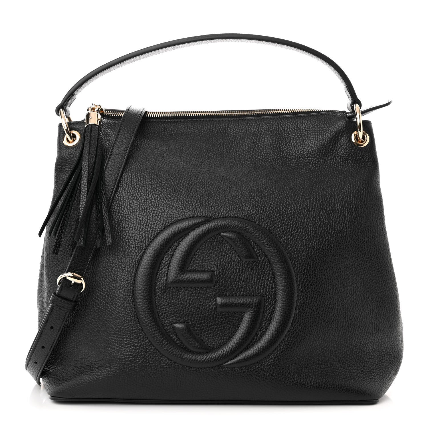 Gucci Pebbled Calfskin Large Soho Hobo Black 1 of 10