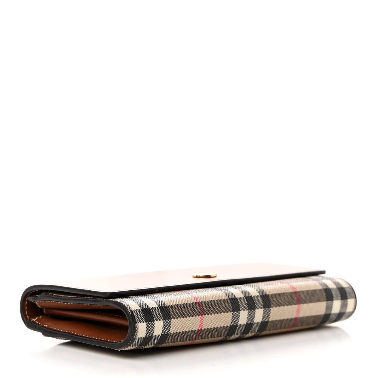 Vintage Check Grain Calfskin Halton Wallet Tan