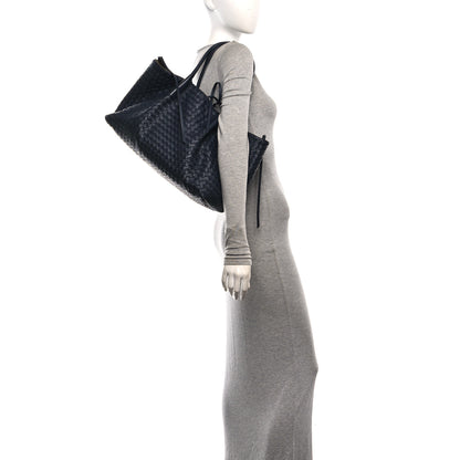 Bottega Veneta Calfskin Intrecciato Large Pinacoteca Reversible Tote Midnight Basalt Nocturnal Mud 2 of 10
