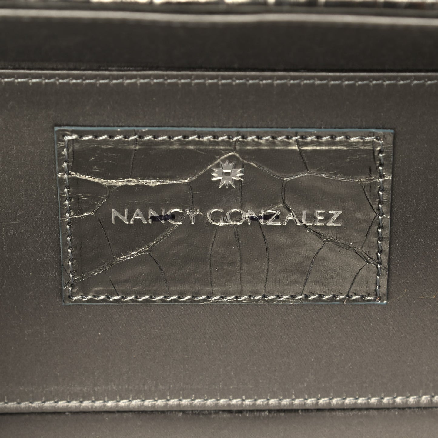 Metallic Crocodile Box Clutch Silver