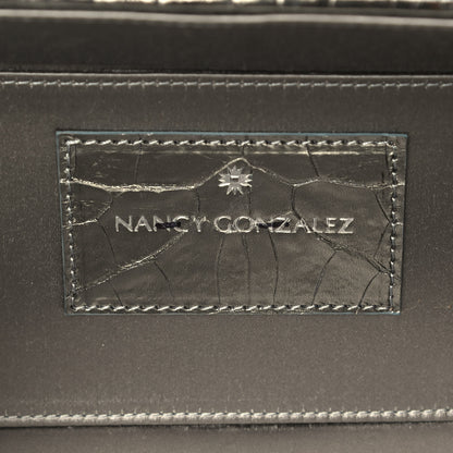 Nancy Gonzalez Metallic Crocodile Box Clutch Silver 5 of 6