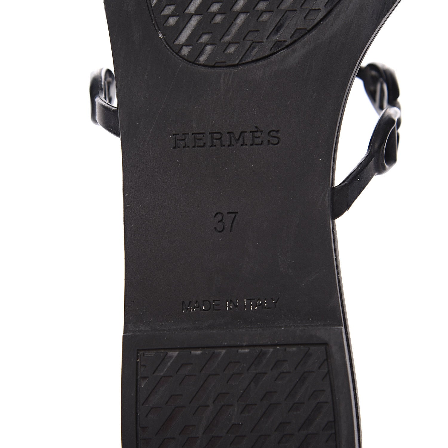Hermes Rubber Chaine d'Ancre Rivage Sandals 37 Black 7 of 10