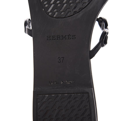 Hermes Rubber Chaine d'Ancre Rivage Sandals 37 Black 7 of 10