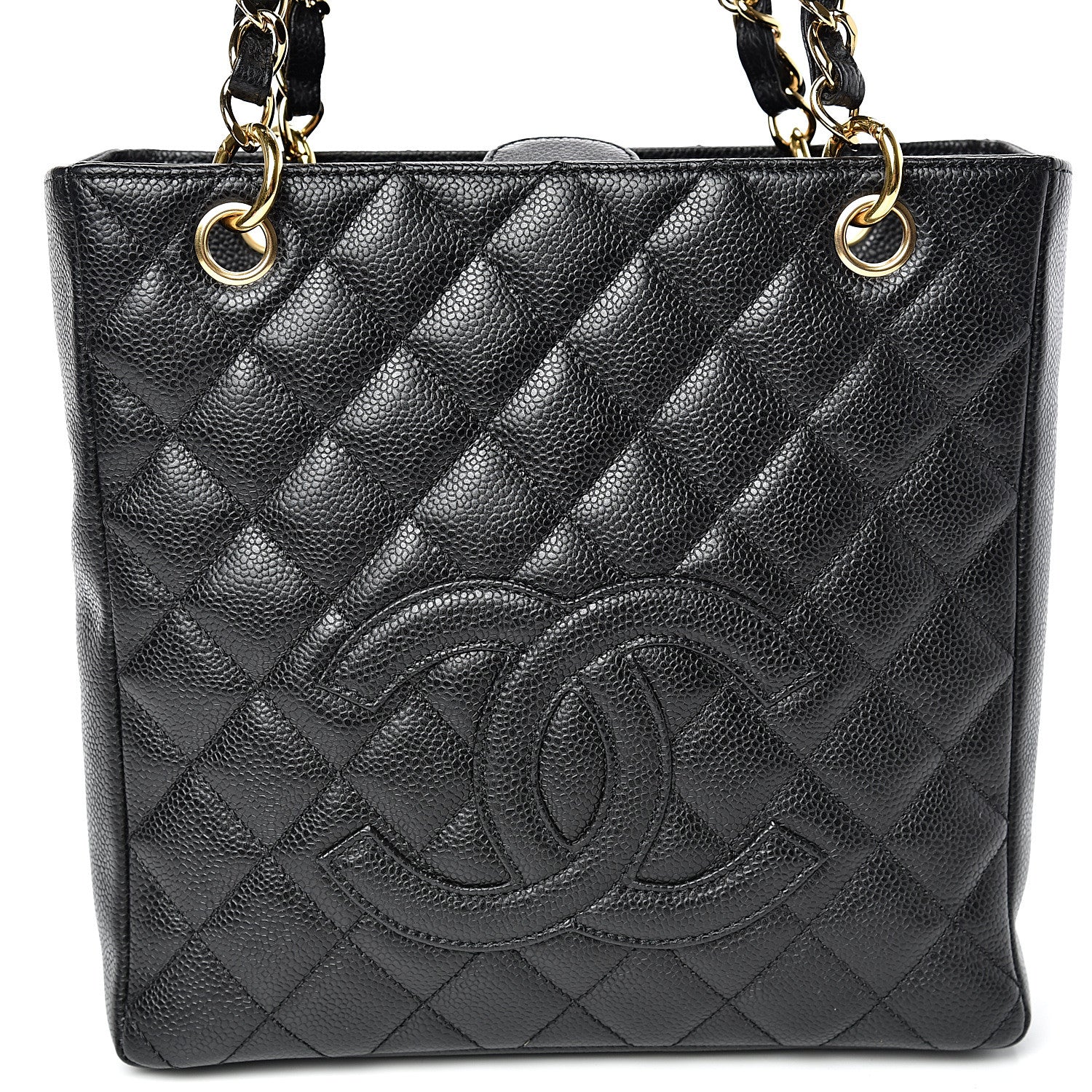 Chanel Caviar Quilted Petit Shopping Tote PST Black 7 of 10