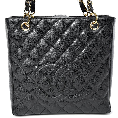Chanel Caviar Quilted Petit Shopping Tote PST Black 7 of 10