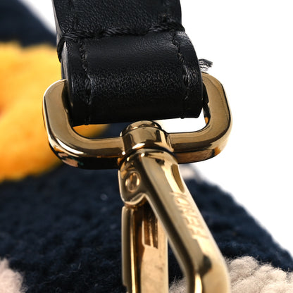 Fendi Shearling Vitello Dolce Flowers Large Baguette Blue Multicolor 11 of 11