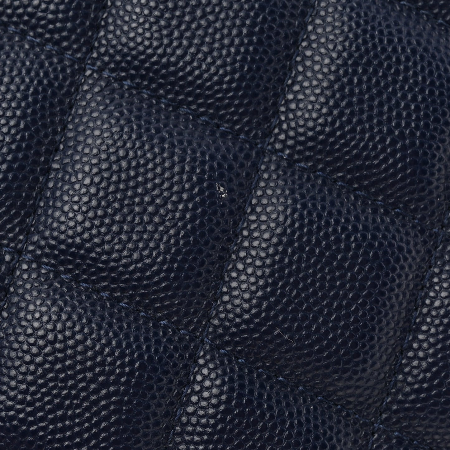 Caviar Quilted Large Cosmetic Case Navy