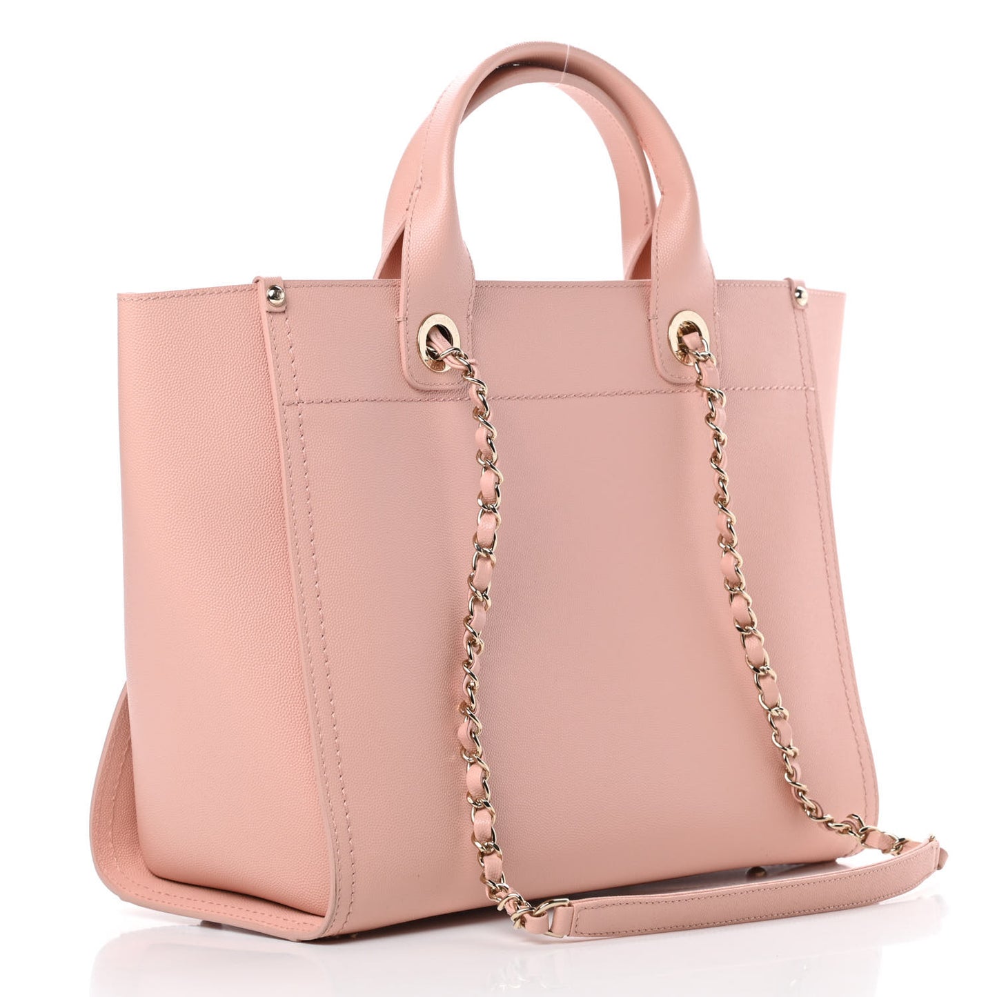 Caviar Small Studded Deauville Tote Light Pink