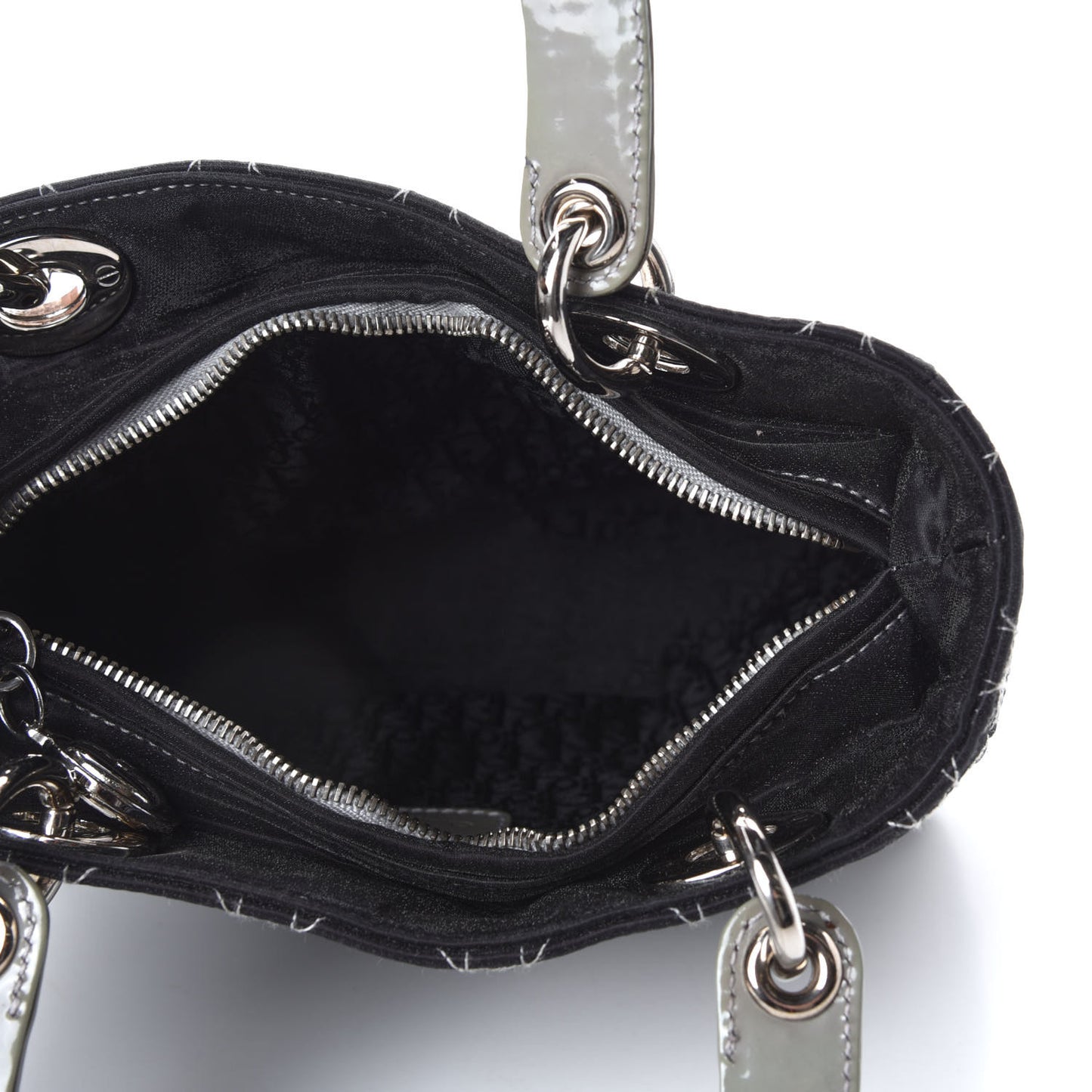 Satin Cannage Medium Lady Dior Black