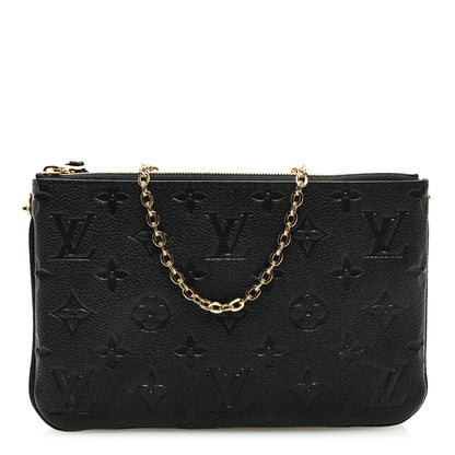 Louis Vuitton Empreinte Double Zip Pochette Black 1 of 9