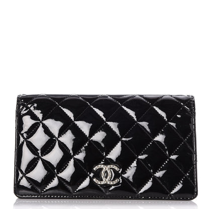 Chanel Patent Quilted Brilliant Yen Wallet Black 1 of 8