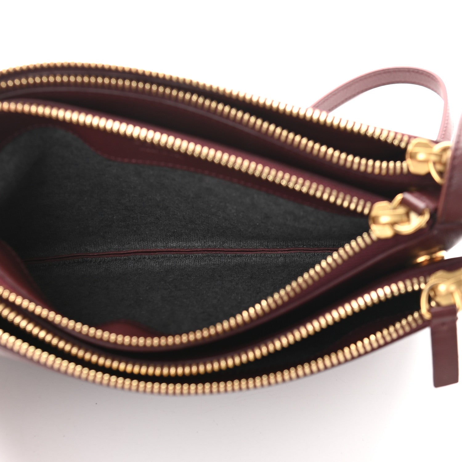 Celine Lambskin Large Trio Crossbody Bag Burgundy 8 of 10