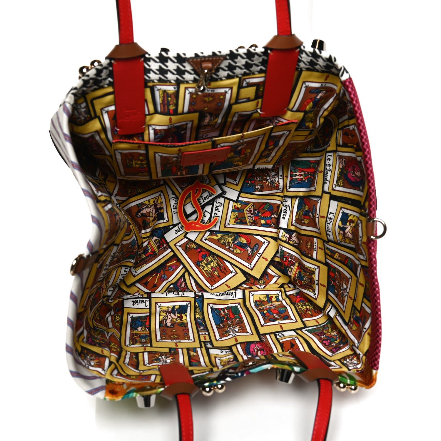 Christian Louboutin Canvas Embroidered Calfskin Caracaba Tote Multicolor 4 of 12