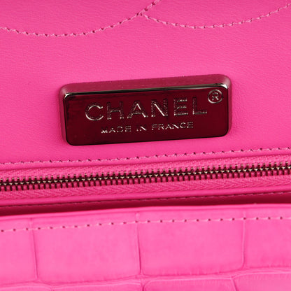 Chanel Matte Alligator Jumbo Double Flap Pink 6 of 12