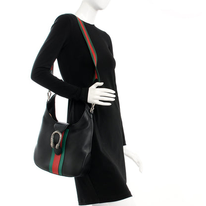 Gucci Calfskin Web Stripe Small Dionysus Hobo Black 2 of 8