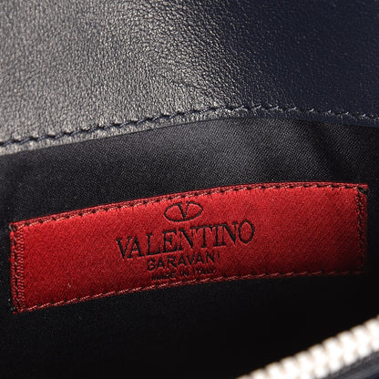 Valentino Garavani Vitello Colorblock Free Rockstud Wallet on Chain Marine Optic White 6 of 8