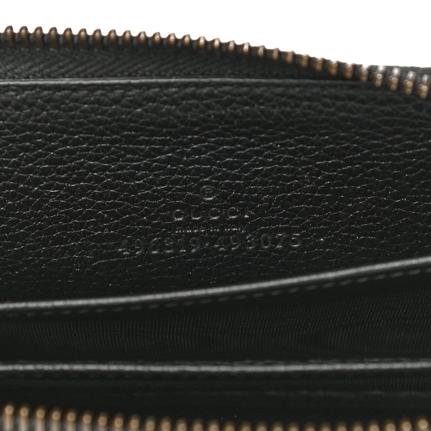 Gucci Calfskin Logo Zip Around Card Case Black 6 of 9