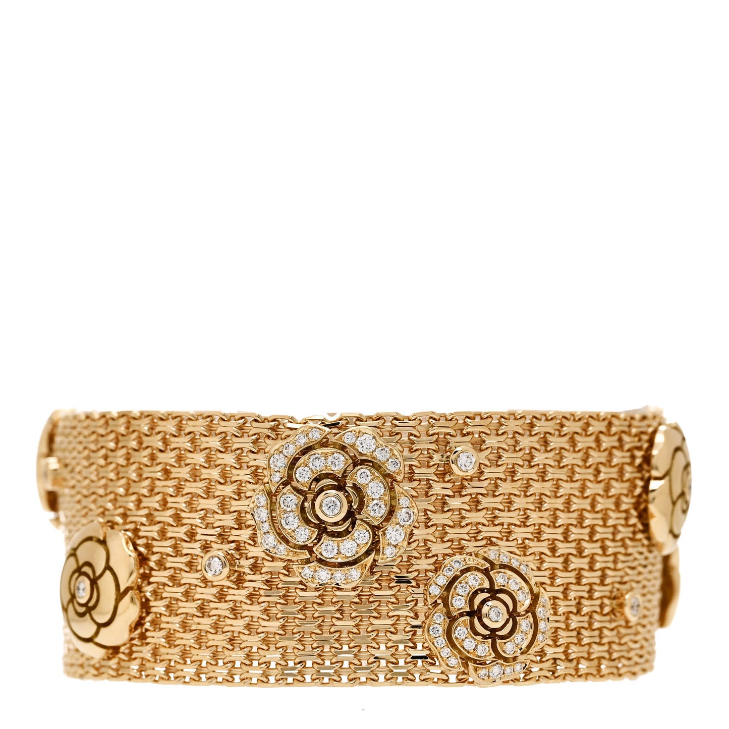 18K Yellow Gold Diamond Impression de Camelia Bracelet