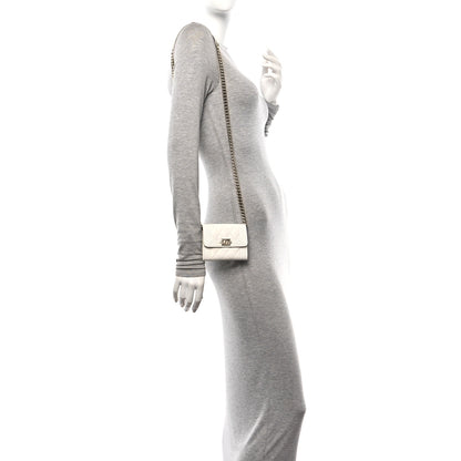 Chanel Caviar Quilted Boy Card Holder On Chain White 2 of 12