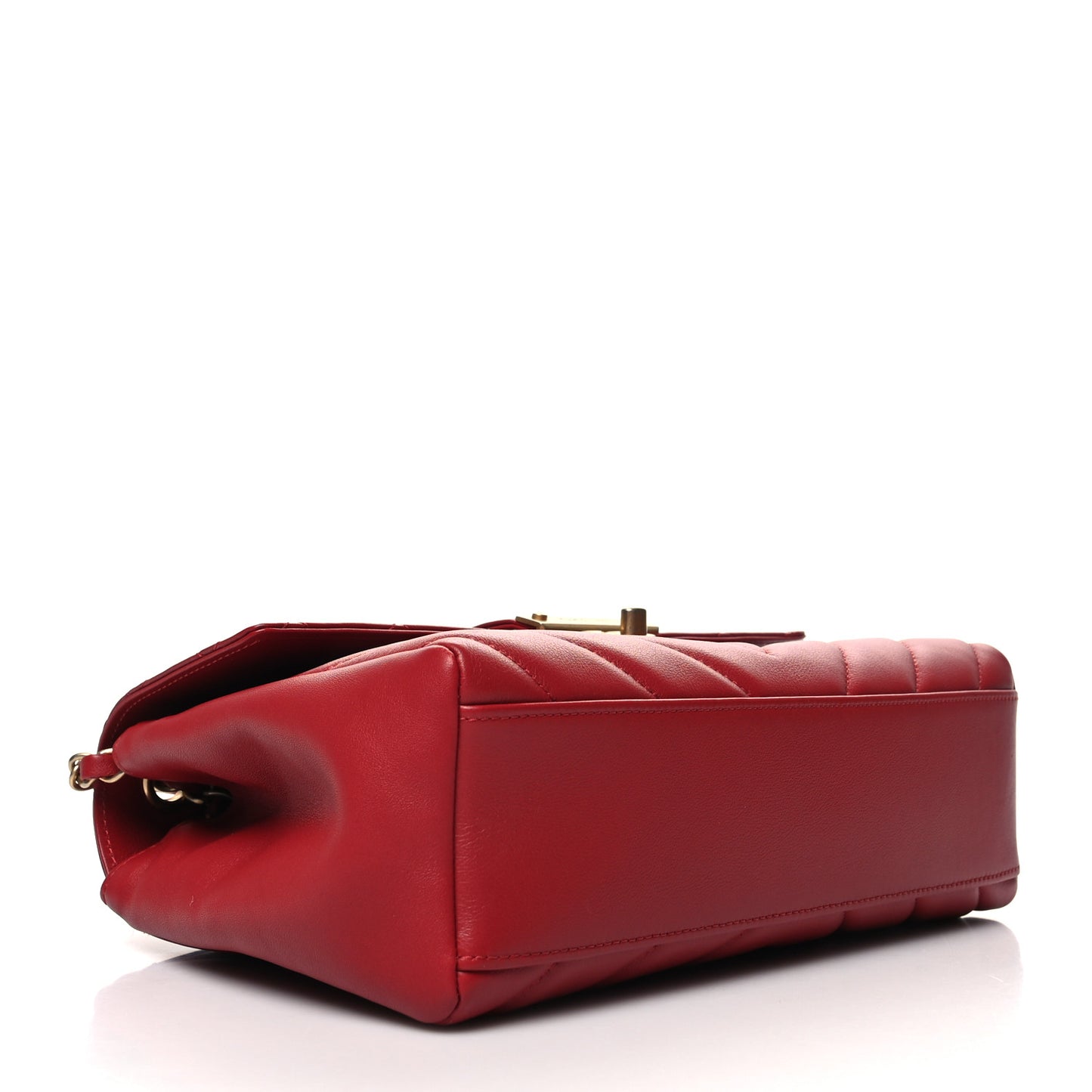 Calfskin Quilted Chevron In The City Bag Red