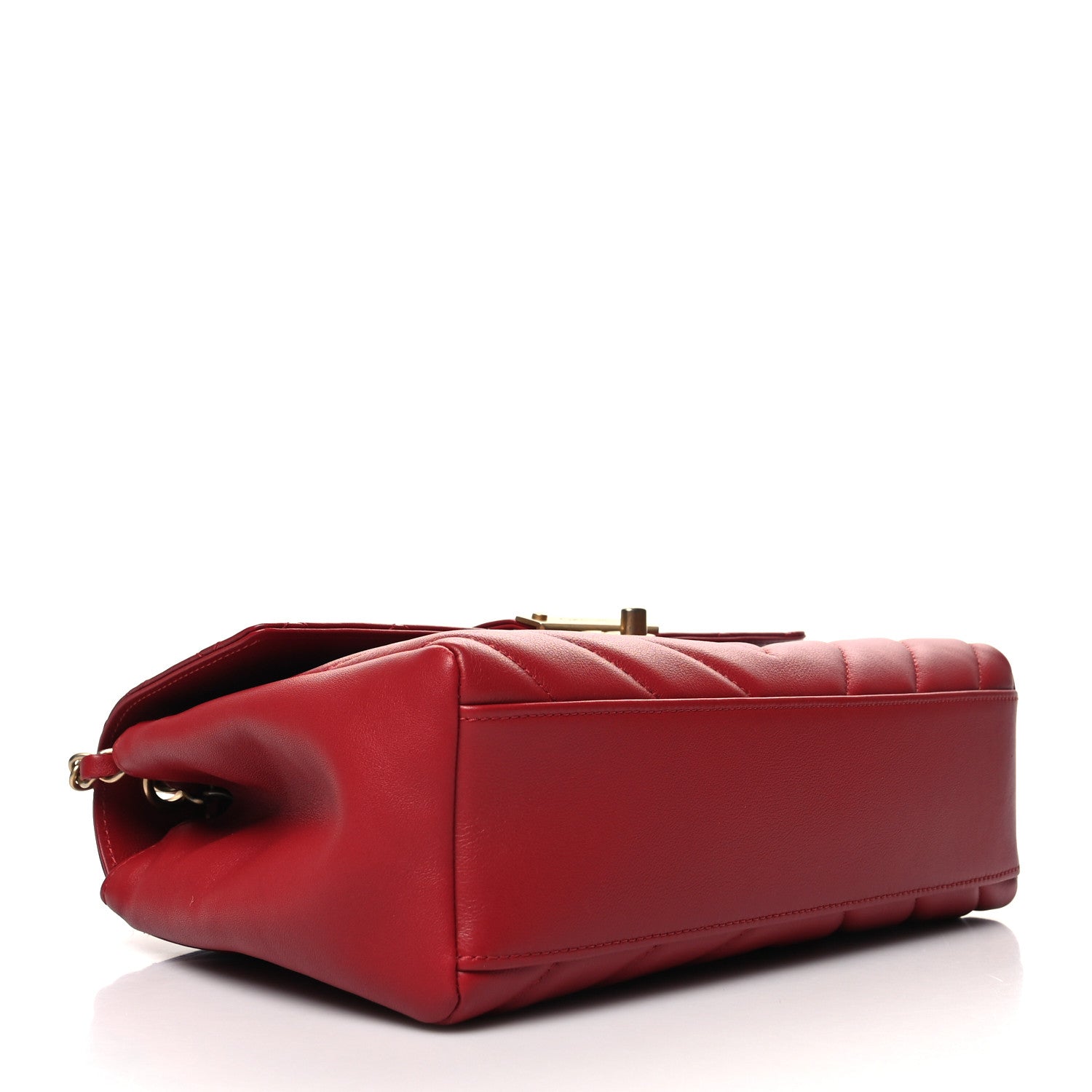 Chanel Calfskin Quilted Chevron In The City Bag Red 4 of 12