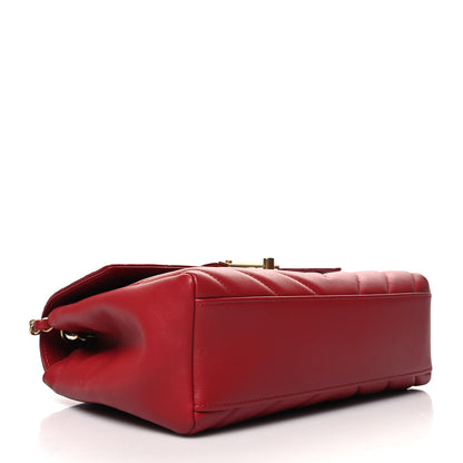 Chanel Calfskin Quilted Chevron In The City Bag Red 4 of 12