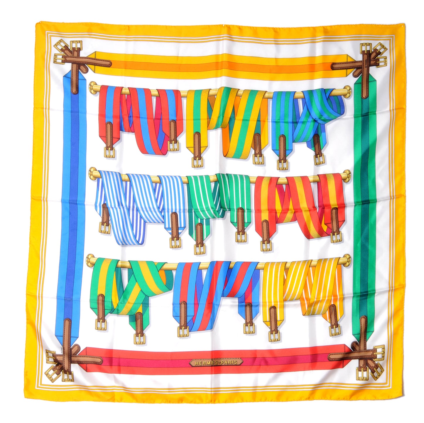 Silk Sangles Scarf 90 White