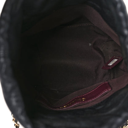 Chanel Lambskin Bucket Chain Drawstring Bag Black 5 of 10