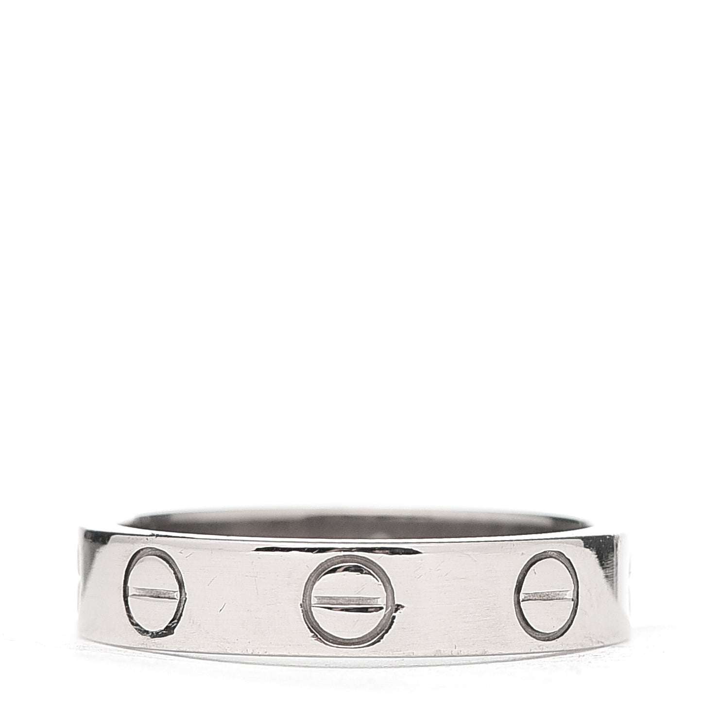 18K White Gold 3.5mm LOVE Wedding Band Ring 46 3.75