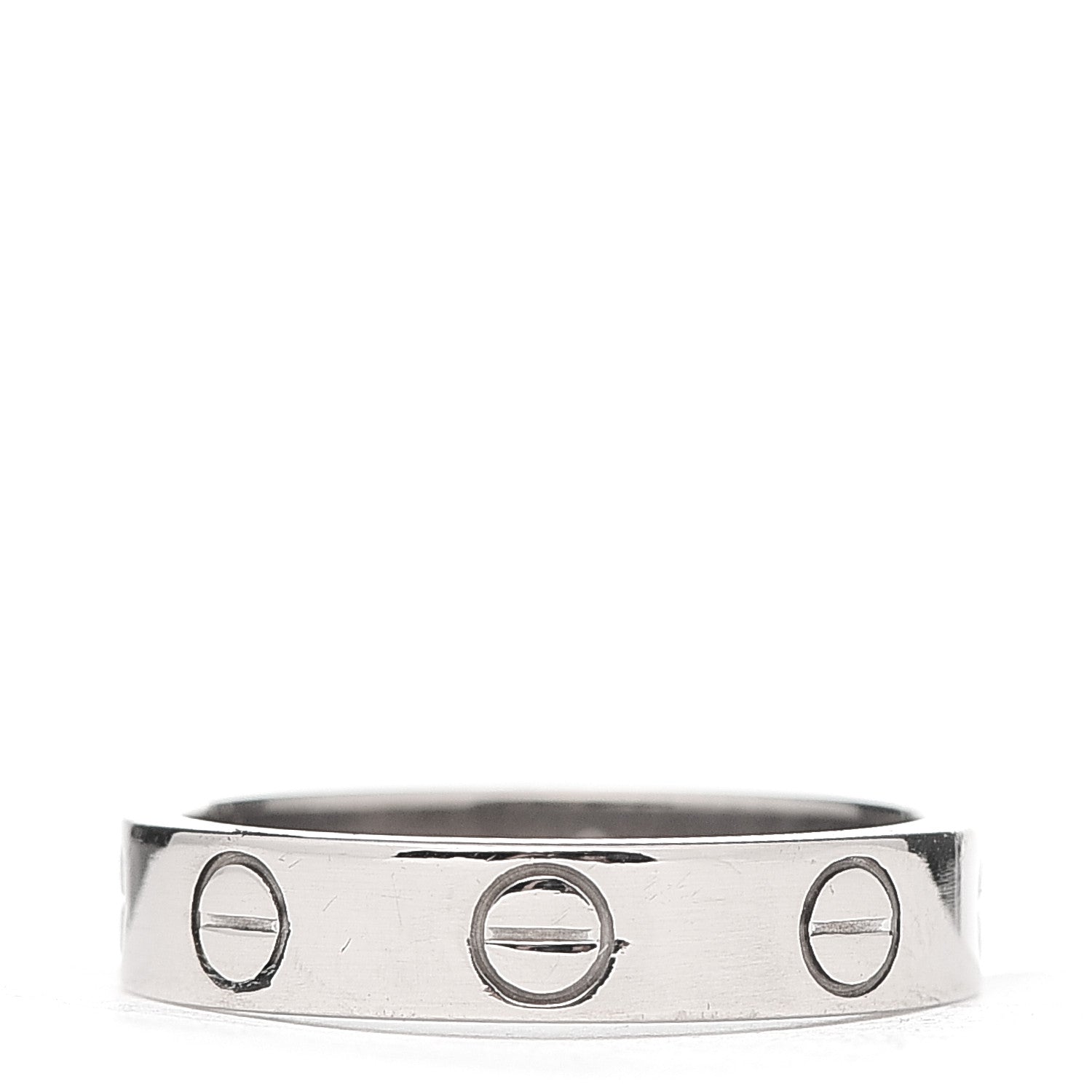 Cartier 18K White Gold 3.5mm LOVE Wedding Band Ring 46 3.75 1 of 5