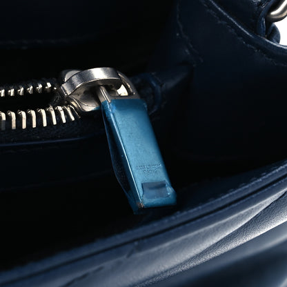 Saint Laurent Calfskin Y Quilted Monogram Small Loulou Chain Satchel Navy 13 of 18