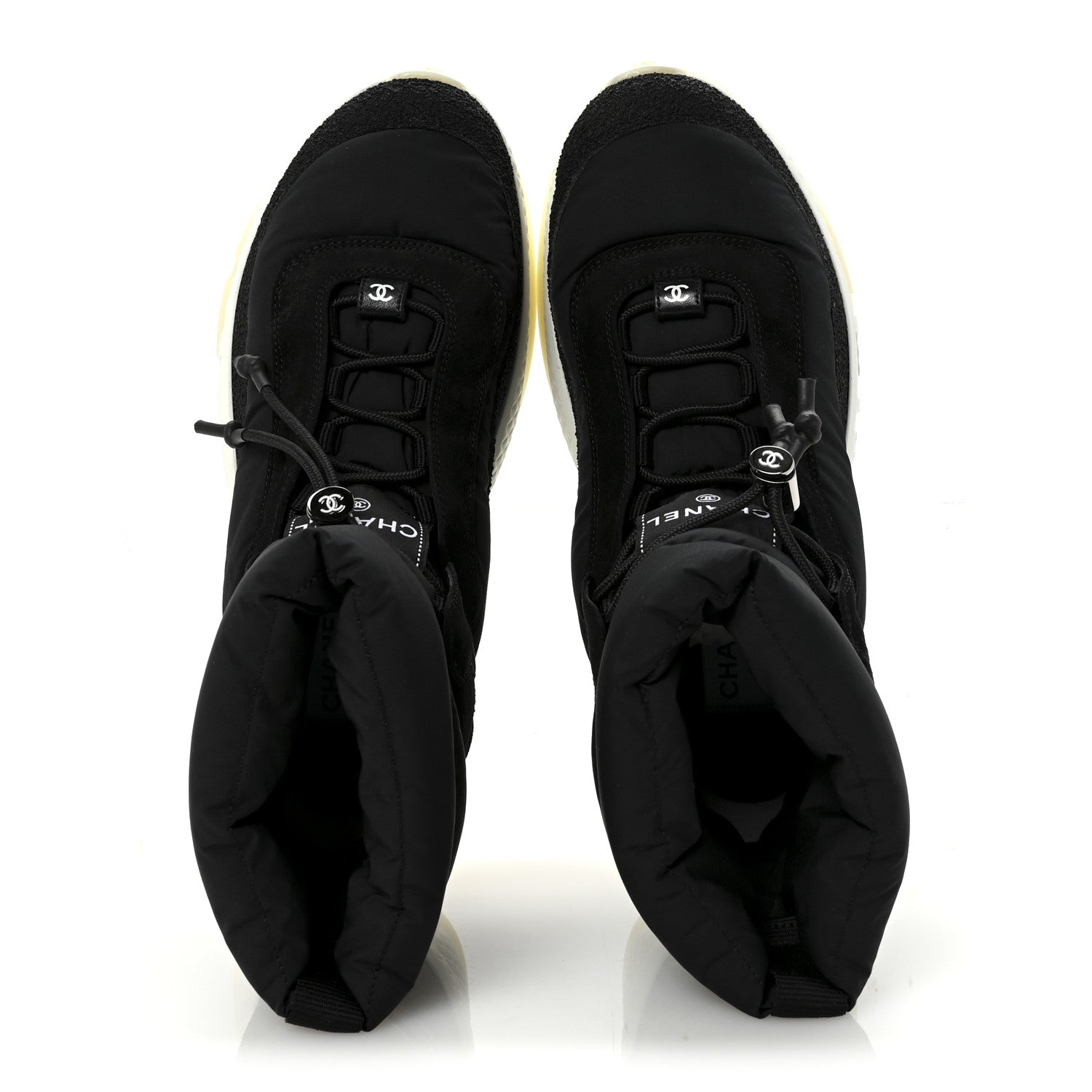 Chanel Nylon Suede Womens Short Boots 39.5 Black 2 of 10