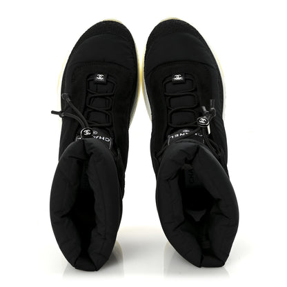 Chanel Nylon Suede Womens Short Boots 39.5 Black 2 of 10