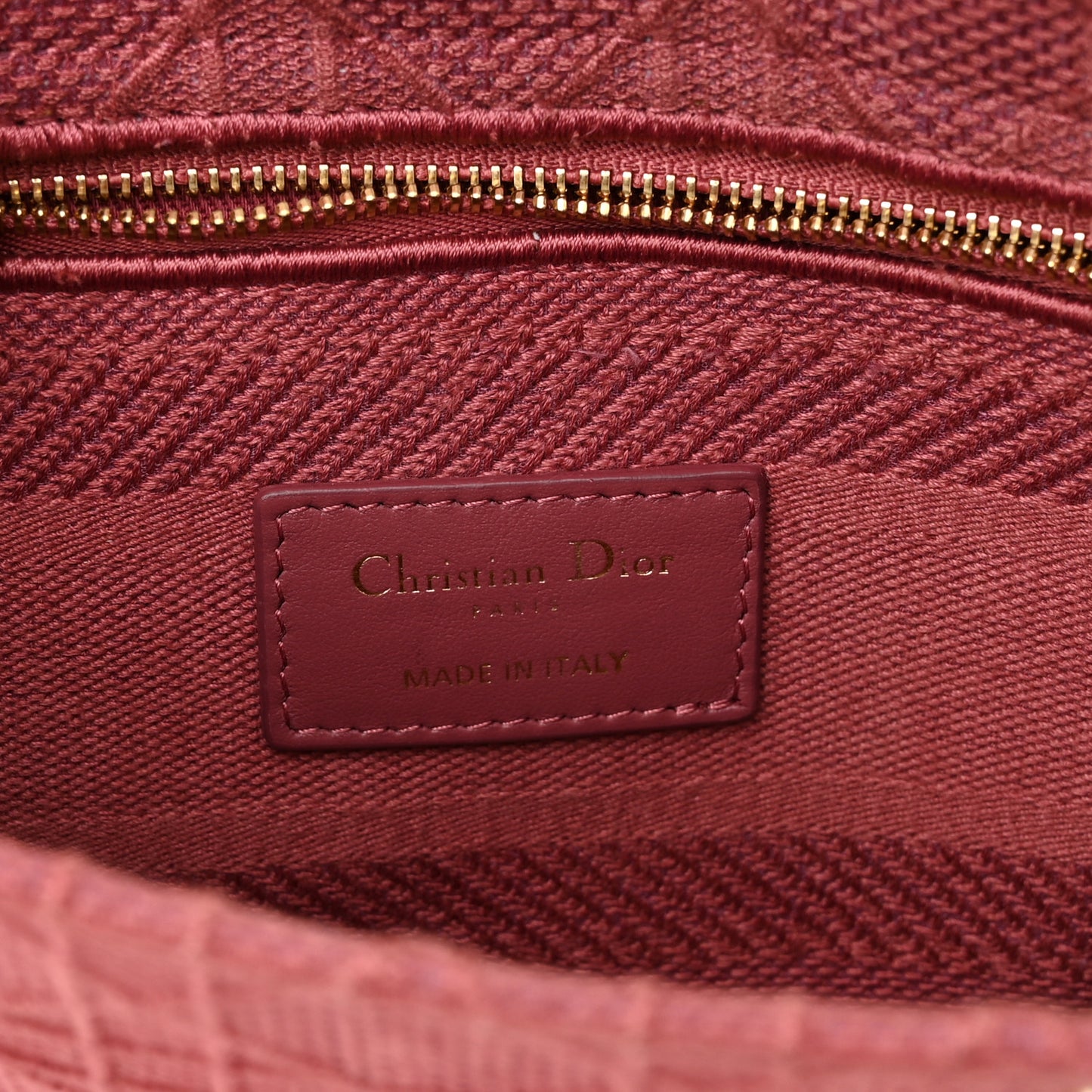 Canvas Embroidered Cannage Medium Lady D-Lite Pink