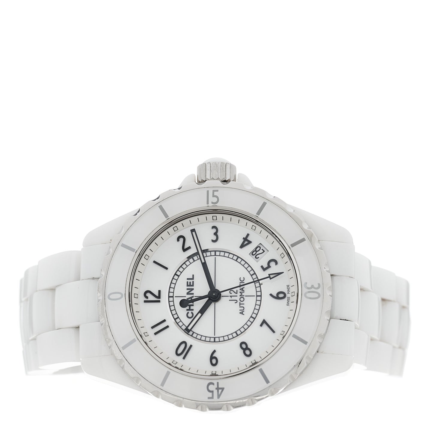 Stainless Steel Ceramic 38mm J12 Automatic Watch White