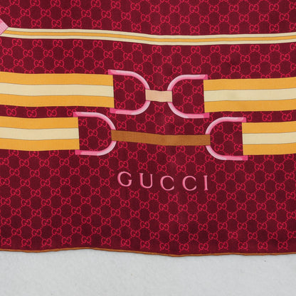 Gucci Silk Monogram Horsebit Scarf Burgundy 3 of 3