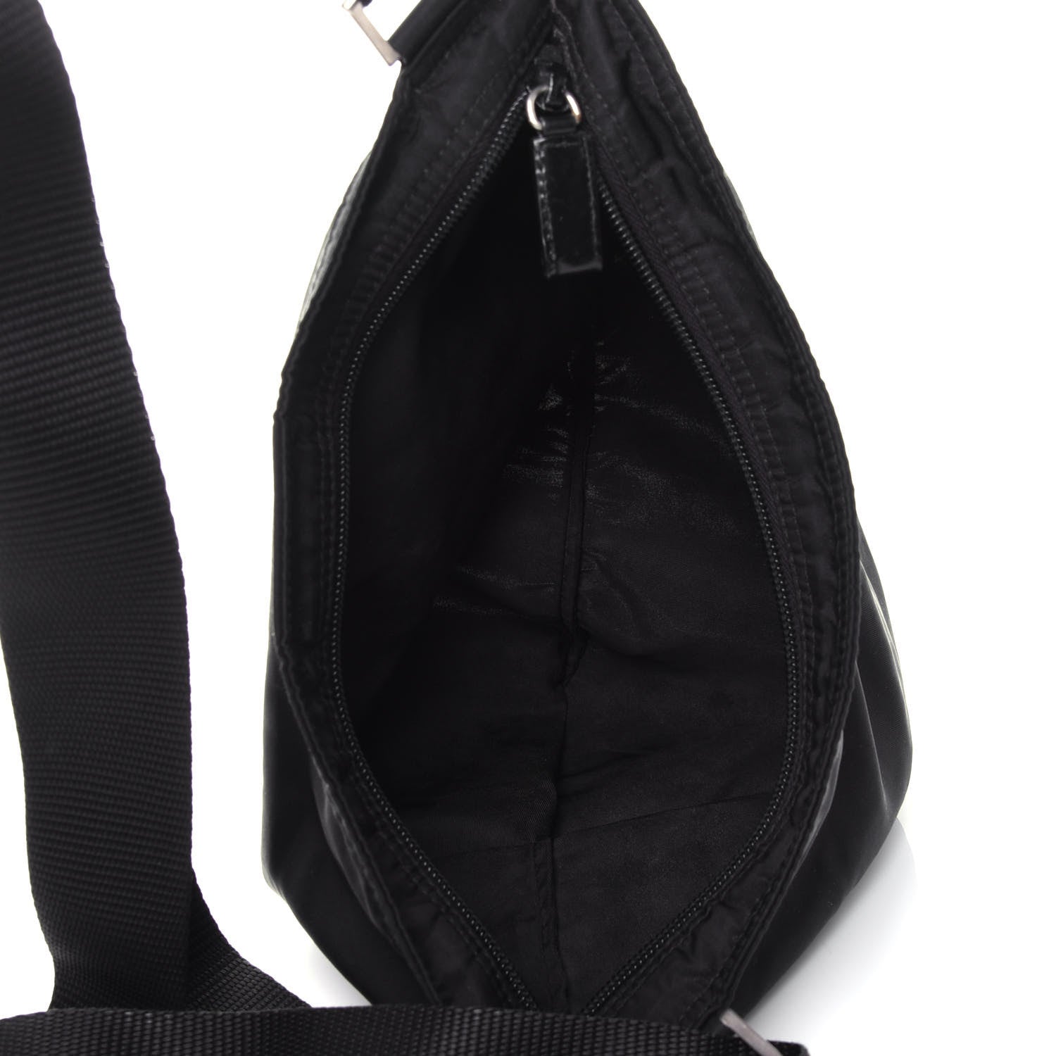 Prada Nylon Flat Messenger Bag Black 4 of 8