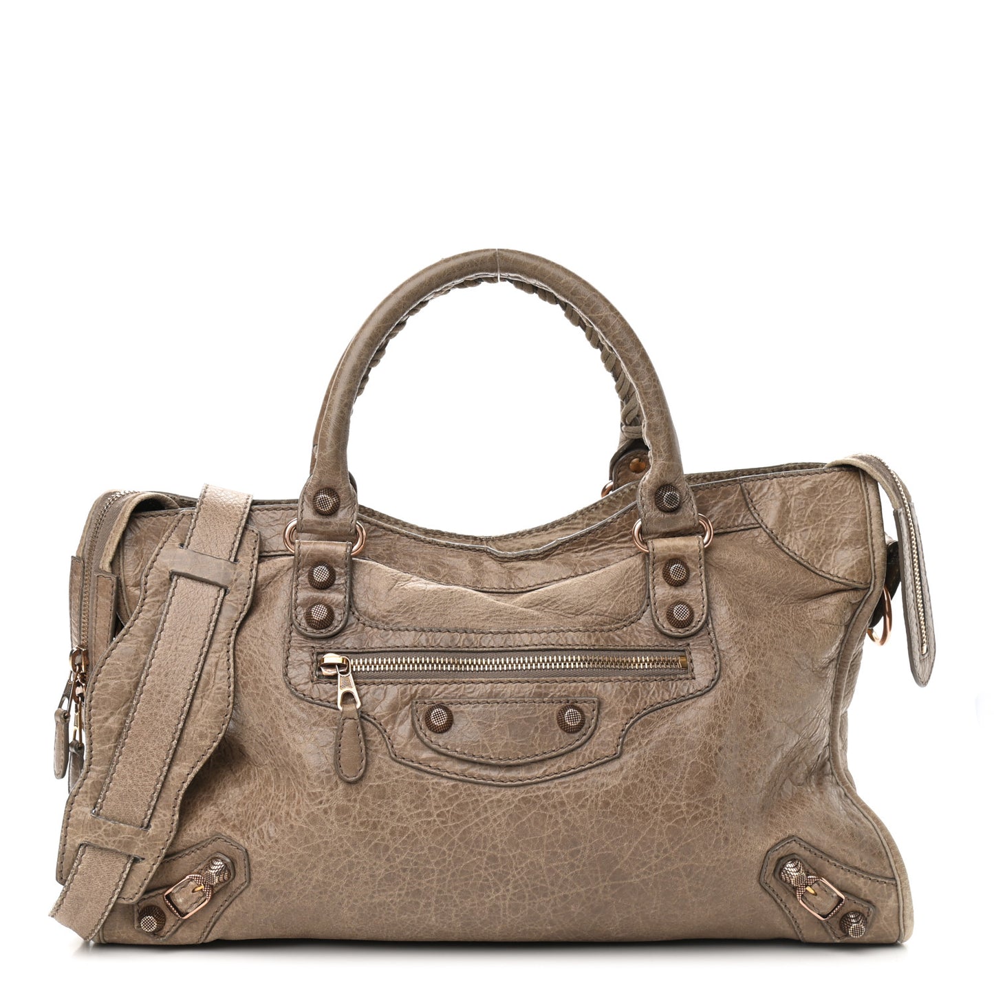 Agneau Giant 12 Rose Gold Hardware City Gris Poivre